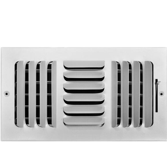Everbilt 12 in. X 6 in. 3-Way Fixed Curved Blade Wall/Ceiling Register - Picture 1 of 5